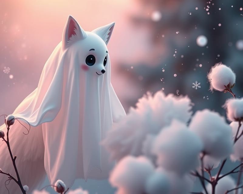 ghost, snowflake, fox, cotton candy